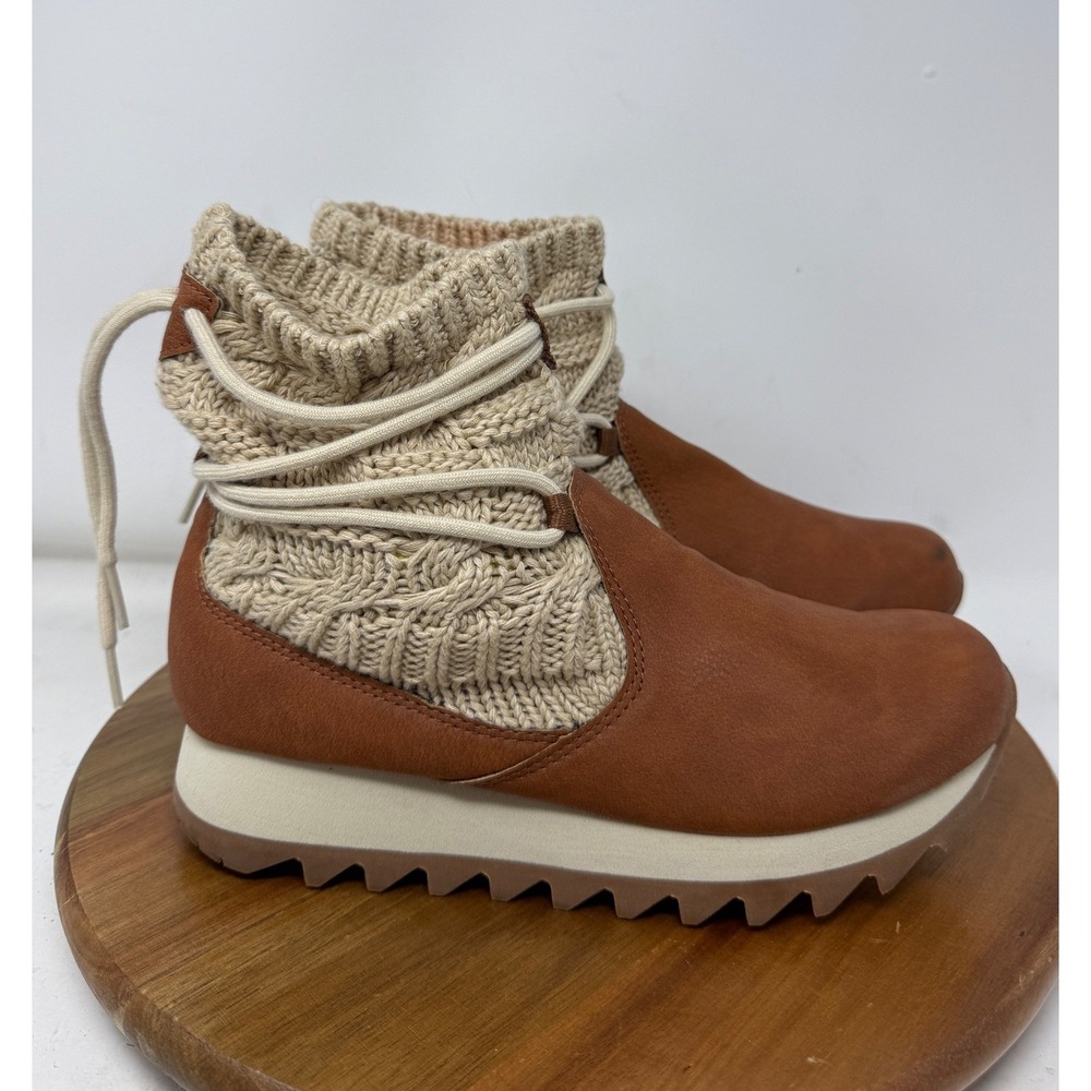 Merrell Womens Alpine Pull-On Knit Ankle Boots Tan Beige J003936 Size 7